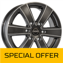 MEGA WHEELS HERCULES 6 ANTHRACITE GREY FRONT POLISHED 6.5x15 6/139.7 ET27 CB106.1